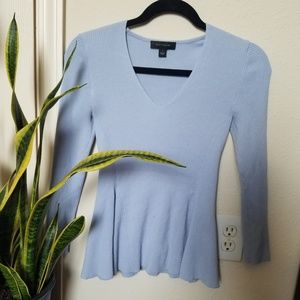 Ann Taylor Light Blue Peplum Sweater